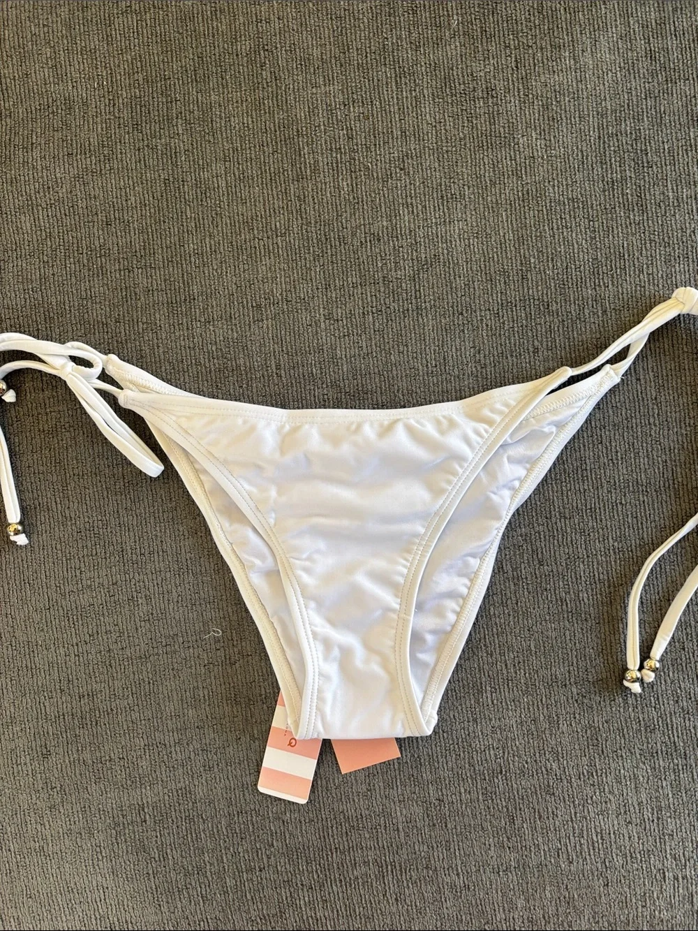 NWT PQ white tie side Brazilian bottom, size medium. No top, only bottom